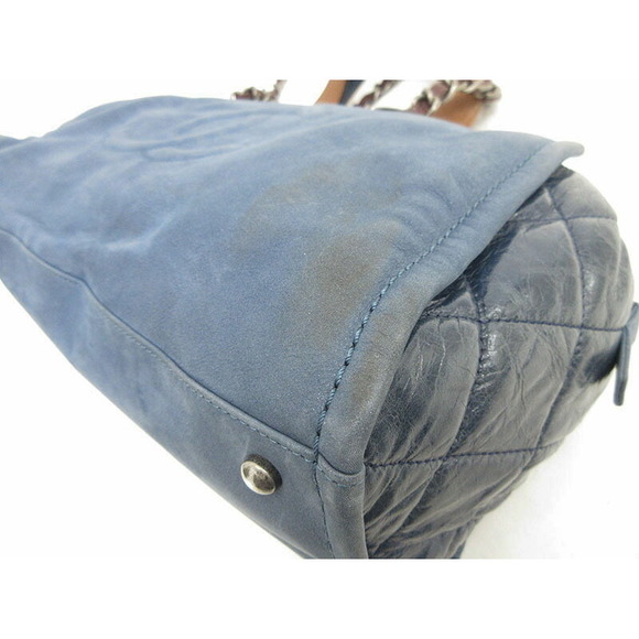 CHANEL In the Mix Bag Hand Shoulder Blue Leather x - Picture 5 of 8